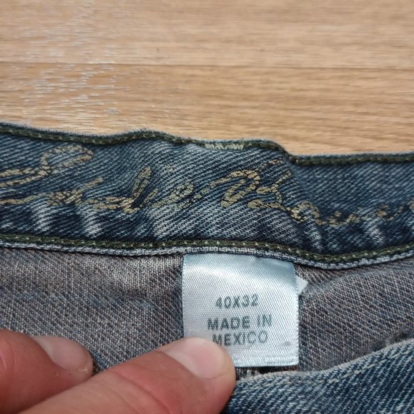 Eddie Bauer Jeans Mens Sz 40x32 Blue Denim Dark Wash Mid Rise Straight Leg * - Picture 3 of 10